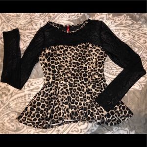 Cheetah print long sleeve top